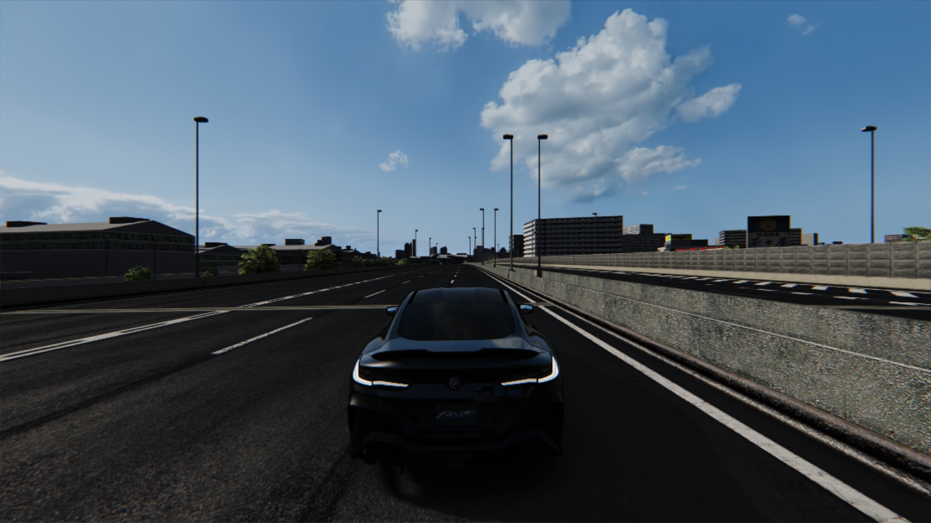 Assetto Corsa day scene with default game graphics